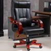 High Back Executive Office Chair Black Leather