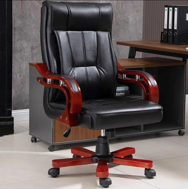 High Back Executive Office Chair Black Leather