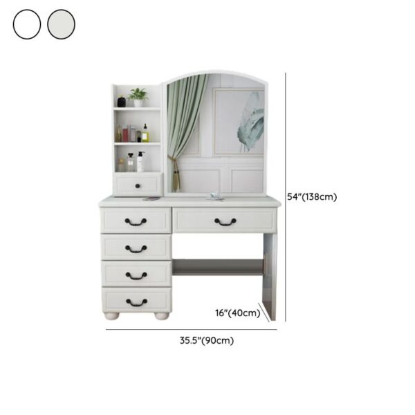 White Makeup Vanity Table with Drawers