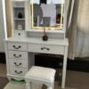 White Makeup Vanity Table with Drawers