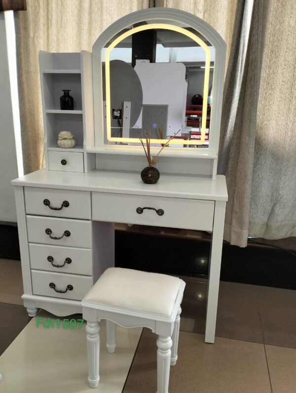 White Makeup Vanity Table with Drawers