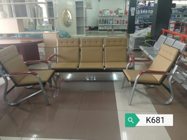 5-Seater Brown Reception Sofa