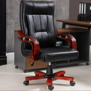 Executive Office Chair with Wooden Arms