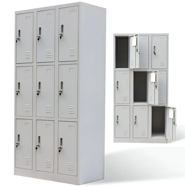 9-Locker Steel Office Cabinet
