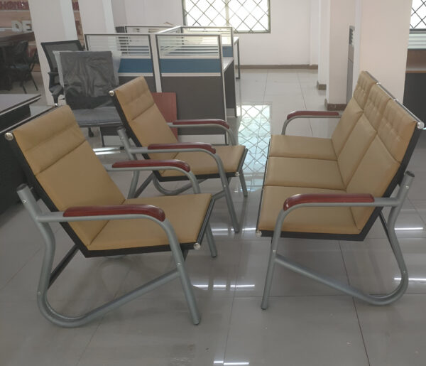 5-Seater Brown Reception Sofa