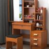 Elegant Wooden Dressing Table with Mirror and Storage