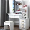 Elegant Wooden Dressing Table with Mirror and Storage