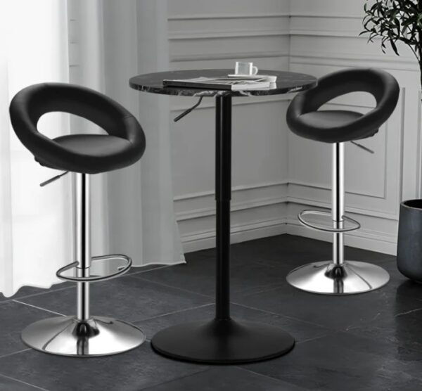 Modern Swivel Height Adjustable Leather Barstool