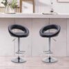 Modern Swivel Height Adjustable Leather Barstool