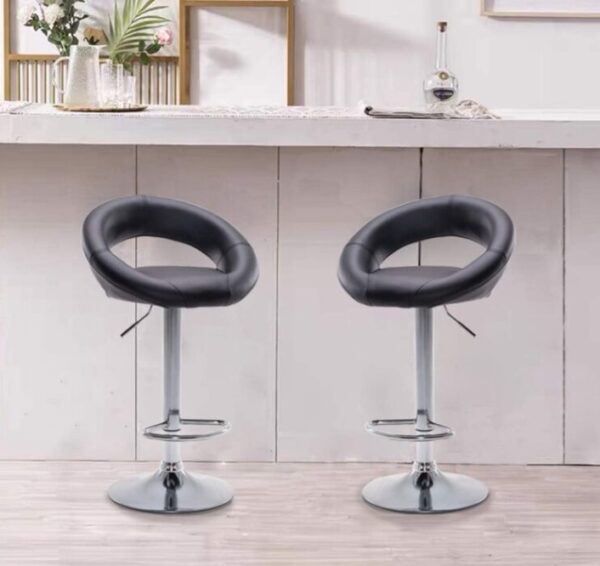 Modern Swivel Height Adjustable Leather Barstool